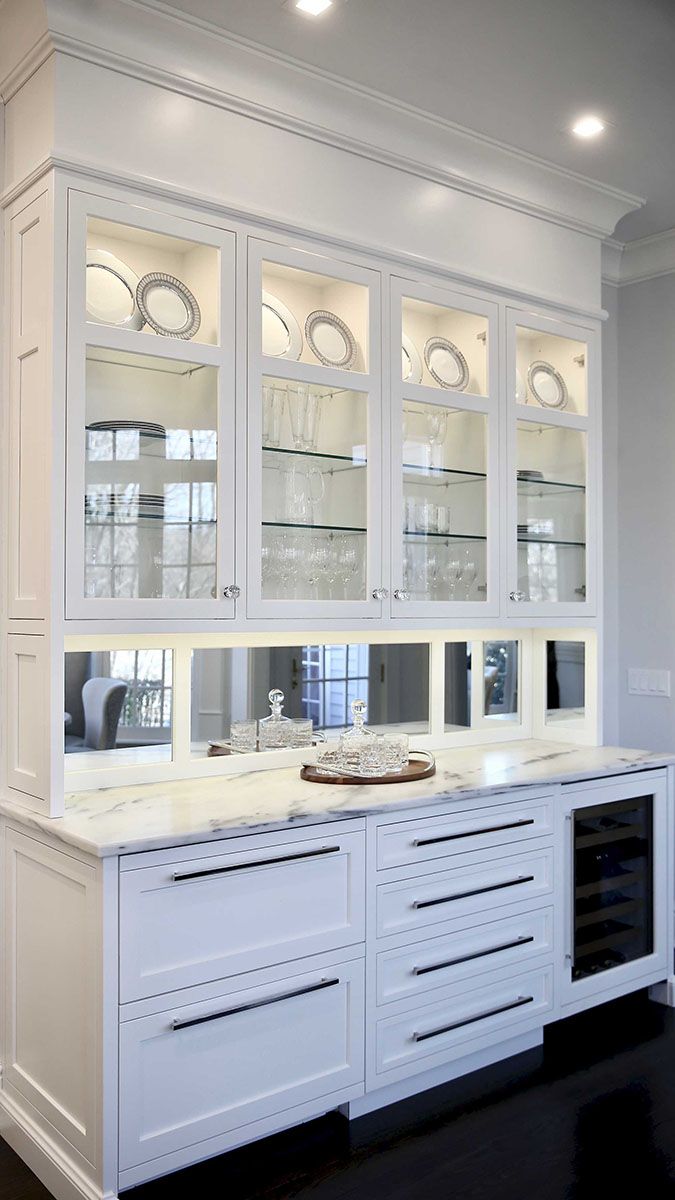 White Cabinets with Glass Doors